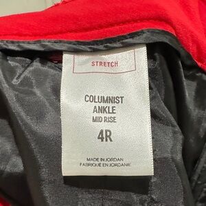 Express Red Columnist Ankle Pants